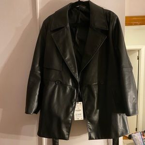 Zara black leather jacket